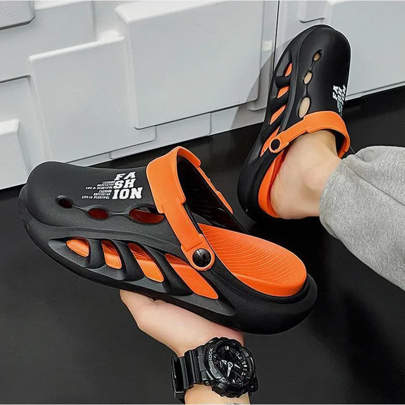 Men's Summer Thick Sandals Wear Dual-use Sports Slippers Feeling of Treading on Shit Beach Sandals Eva Soft Slippers Light 40-45