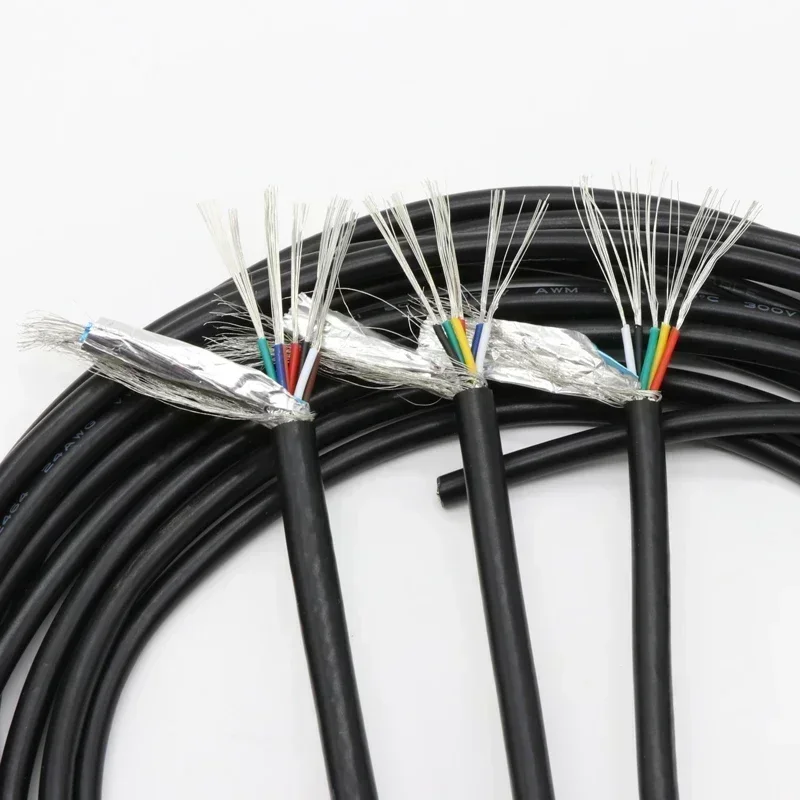 2/5/10M UL2464 Shielded Wires 2/3/4/5/6/8/10/12Cores Signal Control Audio Line 28/26/24/22/20/18AWG Double-layer Sheathed Cable