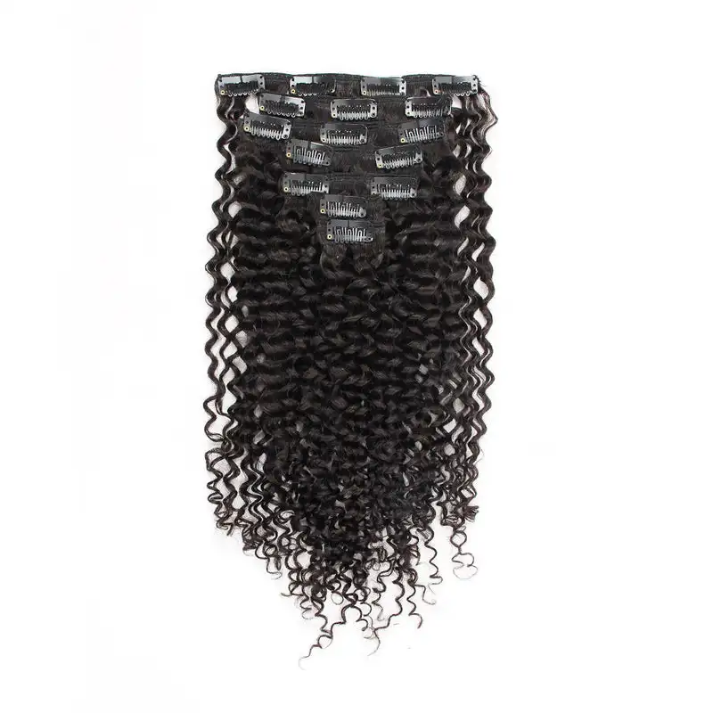 Curly Clip in Hair Bundels No Weft for Women 100% Real Human Hair Natural Black Hair Bundels Colored Brazilian Remy Hair