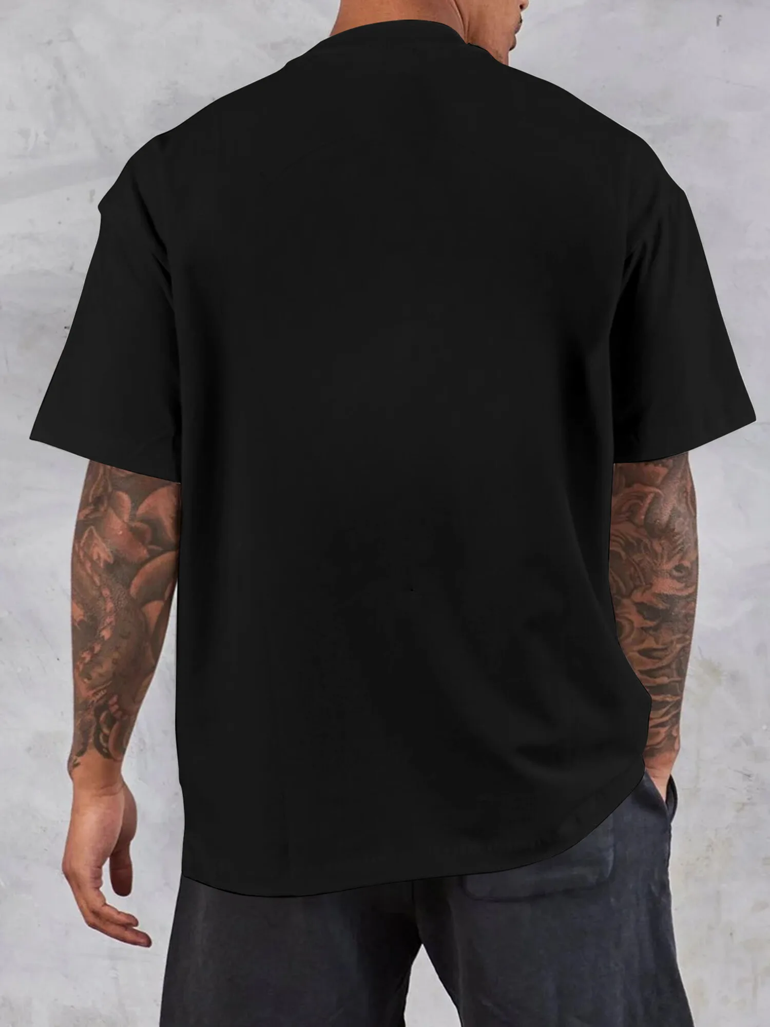 تي شيرت دي لا سول DXM3511 تي شيرت دي لا سول للرجال DXM3511 الهيب هوب مجموعة الموسيقى الكلاسيكية طباعة أسود قصير الأكمام Crewneck