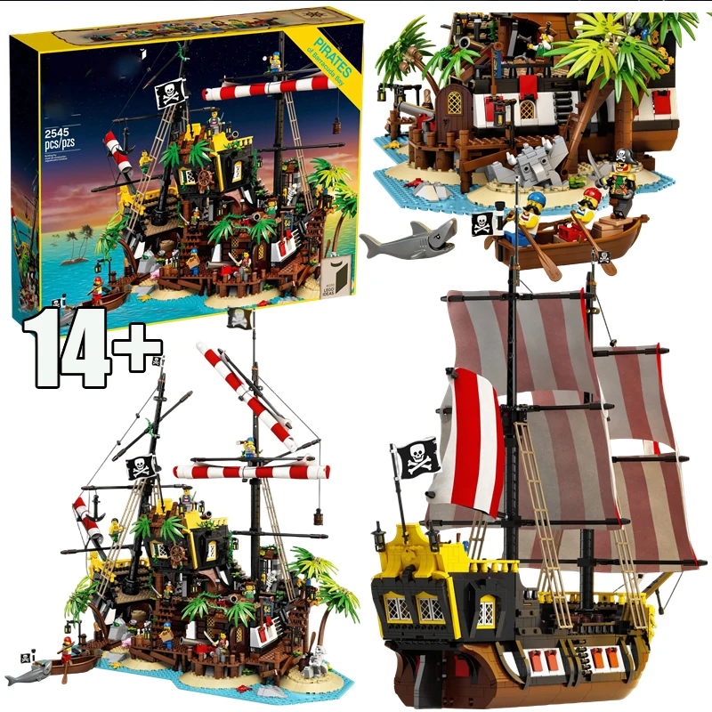 

НОВИНКА, в оригинальной упаковке, 2545 деталей, конструктор «Пираты Бассейна Барракуда», кубики, подарок на день рождения или Рождество для детей, 21322