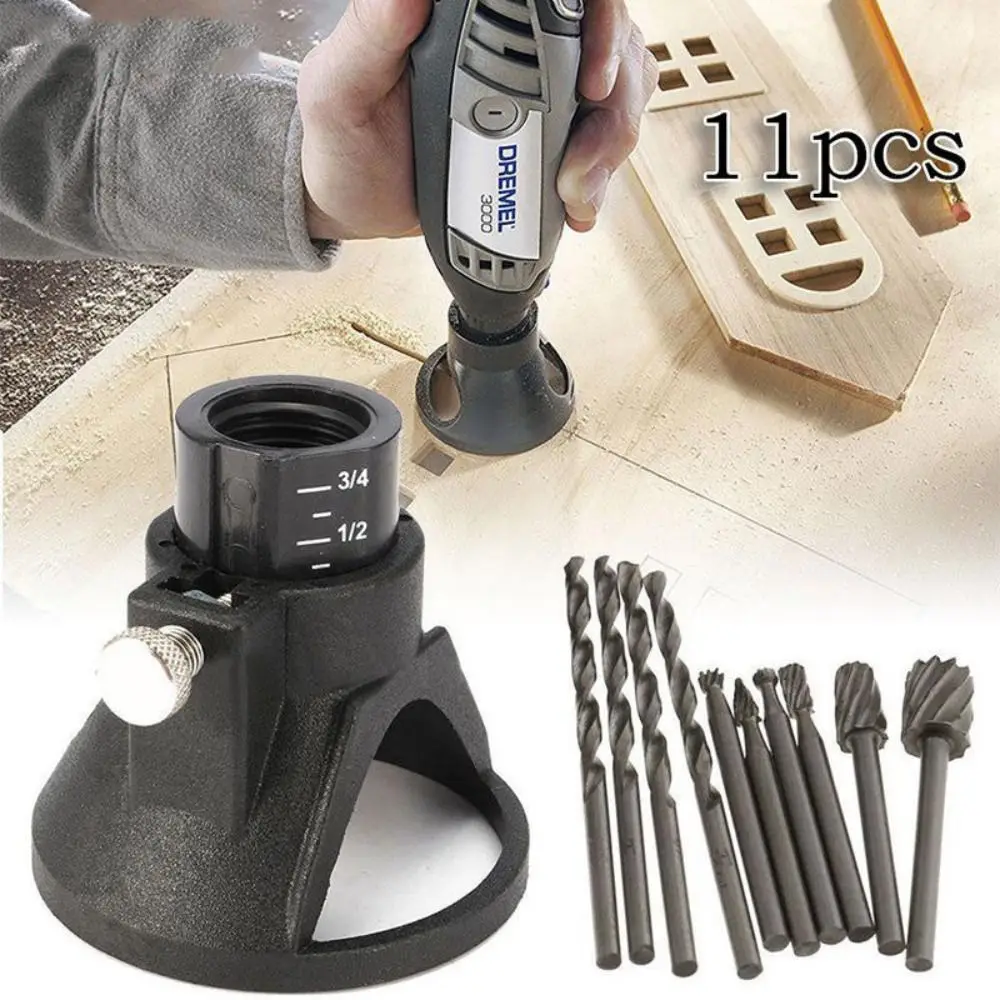 

11Pcs With Drill Bit Electric Grinding Positioner Dremel Rotary Tool Power Tools Accessories Router Drill Bits
