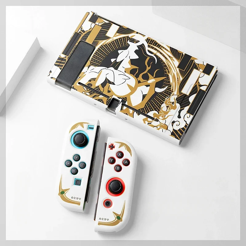 Funda de Pokemon Pikachu Gengar para Nintendo Switch NS OLED, fundas de cristal para consola, accesorios de cubierta protectora de Anime Joycon