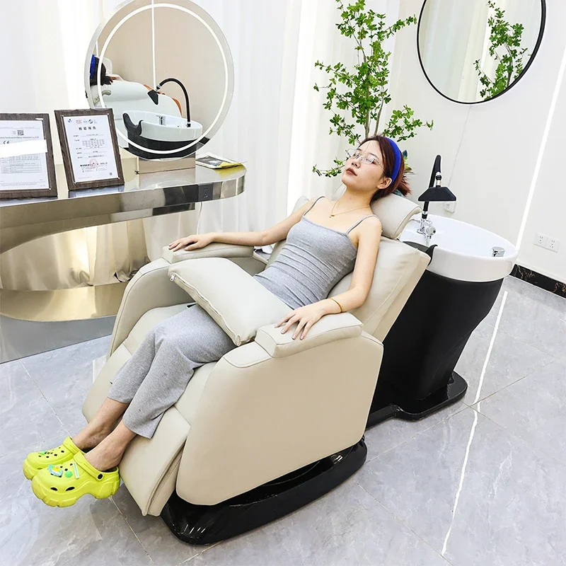 Intelligent Electric Head Shampoo Chairs Massage Shower Shampoo Bed for Beauty Salon Salon Furniture Sillas De Peluqueria FYSB