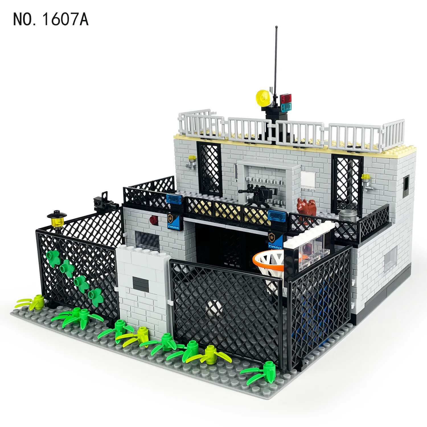 MOC WW2-Building Block Brinquedos para Crianças, Sentry Tower, Building Block Acessórios, Basketball Court Modelo Tijolo, Fit para Presentes