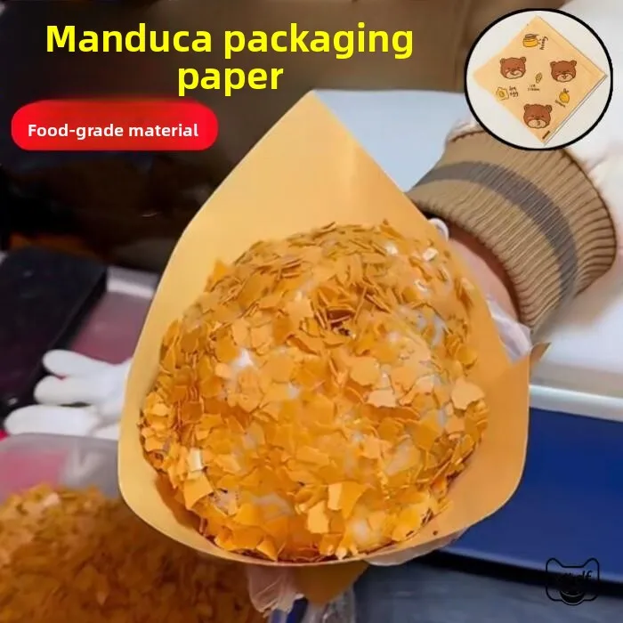 

Food Grade Oil Resistant Packaging Paper for Street Vendors Burgers Pastries Sandwiches Disposable Sticky Paper Bags