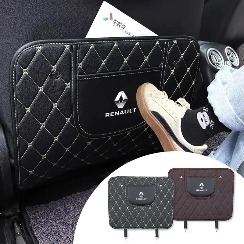 Car Anti-kick Mat Car Seats Anti Kick Pad Mat For Renault Clio Koleos Megane Espace 3 Kadjar Captur Scenic Laguna Accessories