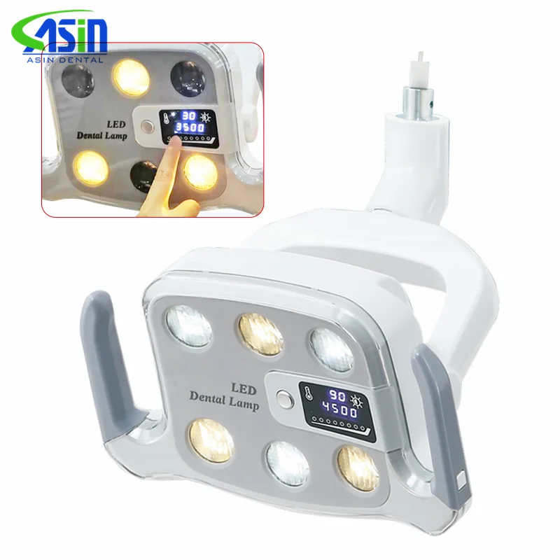 Dental Shadowless Induction Lamp 6 Bulds Two-Color Led Lamp Unit Operating Dental Oral Light For Dentistry Chair Accessories