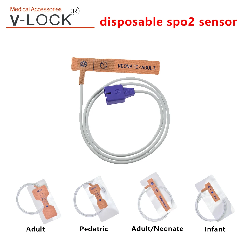 

2024V-LOCK High Quality Disposable sensor with elastic bandage SIZE:Adult/Infant for NELLCOR W/OXIMAX
