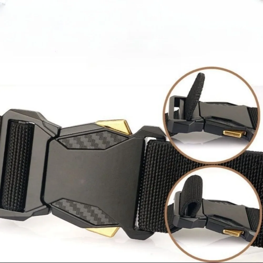 النايلون حزام رجالي الإفراج السريع التلقائي مشبك الرجال حزام الخصر قماش المنسوجة بلا أسنان نسج الخصر الفرقة الرياضة الترفيه في الهواء الطلق