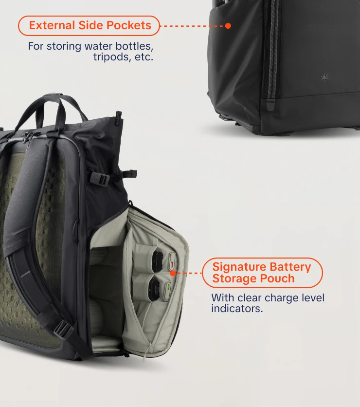 PGYTECH OneGo Roamer Kamera-Rucksack 18L, Wasserabweisender Casual Tote-Rucksack mit Doppeltragegurt, Passend für DSLR/Spiegellose Kameras – Detail 9