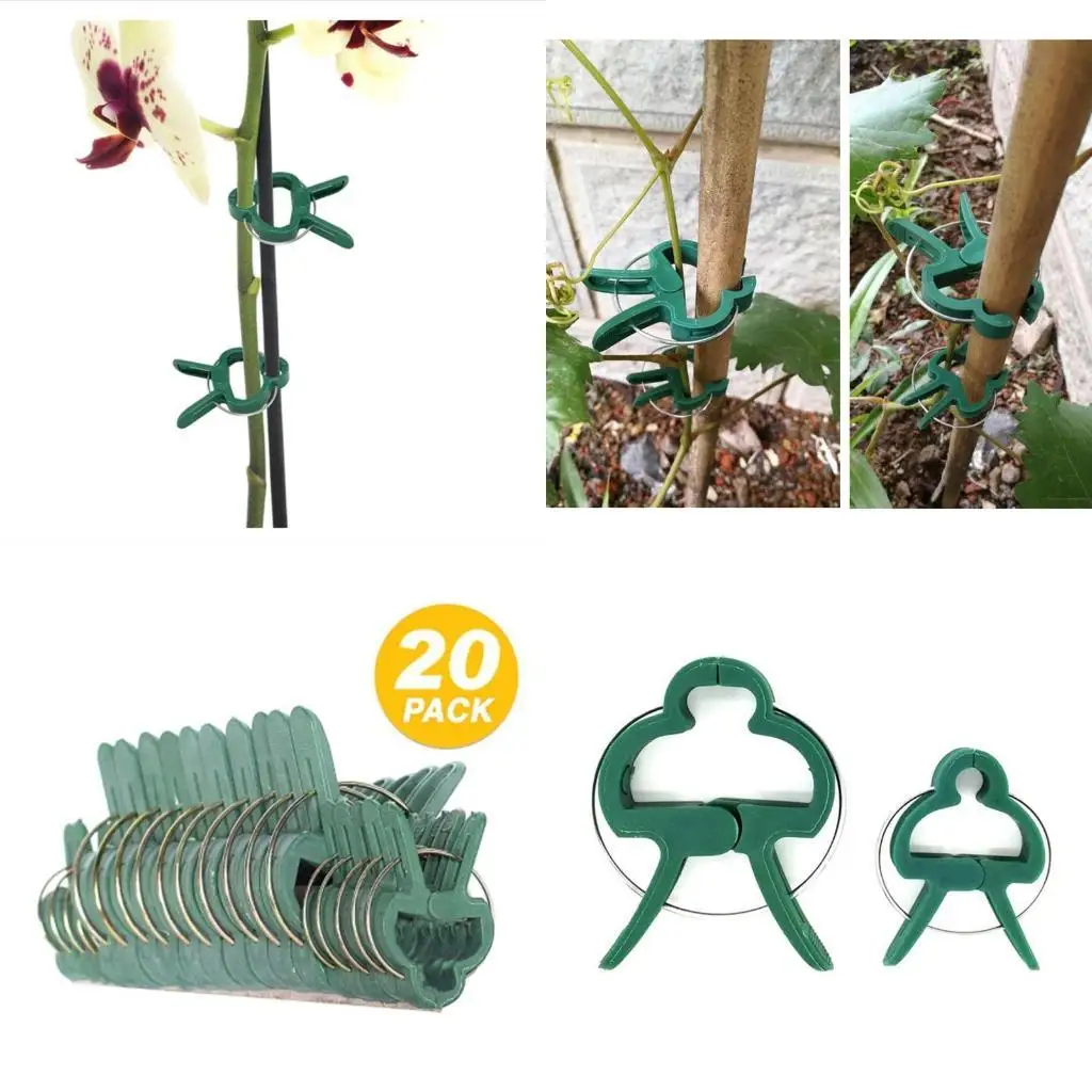 

G6KF Plant Clips 20Pcs Reusable Plastic Gardening Accessories Fixing Plants Clamp