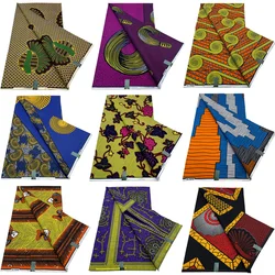 2024 Latest African Wax Prints Fabric Guaranteed Veritable Real Wax Ankara Wax 6Yards African 100% Cotton Fabric For Party Dress