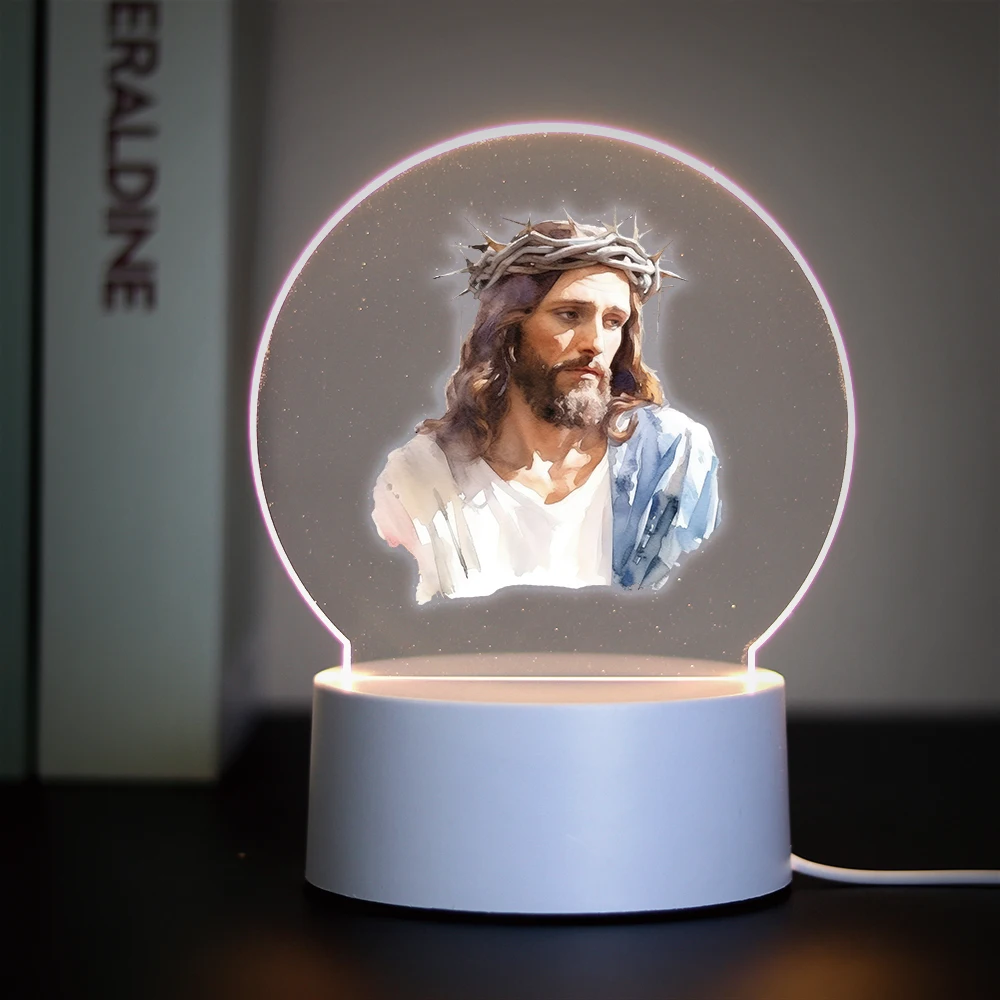 Jesus Modern Table Lamp Bedside For Children Bedroom Decor Birthday Gift