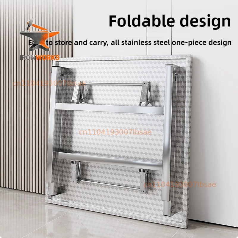 Table Portable Outdoor Camping Desk   Buffet Serving Counter Home Dining TableStainless Steel Multifunctional Foldable