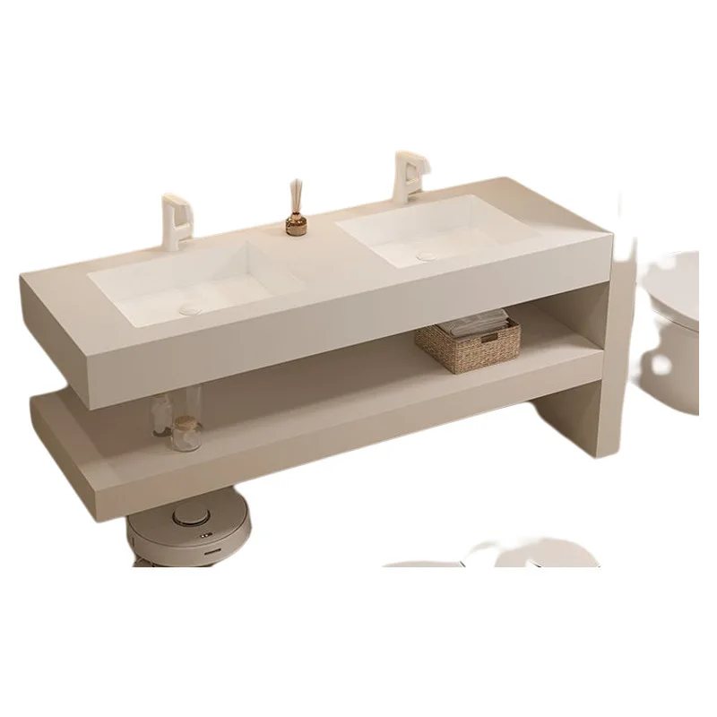 

Модная интернет-знаменитость, каменная плита, встроенная бесшовная раковина, умывальник, обработка, двойная ванная комната, ванная комната, маленькая квартира