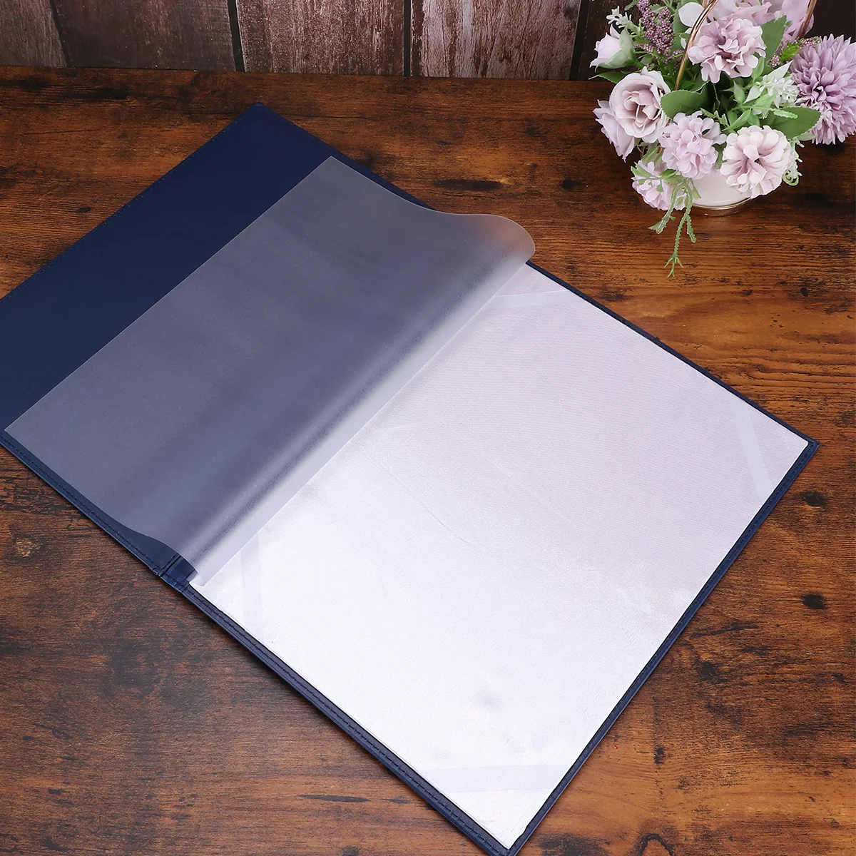 

A4 Certificate Cover Blue Padded Leatherette Folder Protective Case for Diplomas Business Achievements 21x29.7cm