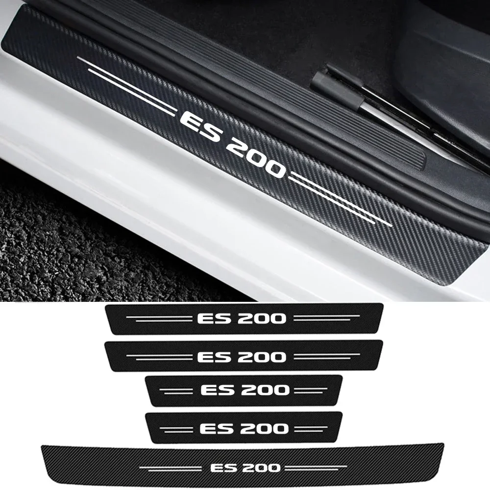 Carbon Fiber Car Door Sill Sticker Scratch Protection Strips for Lexus ES200 Logo 2023 Trunk Door  Bumper Guard Threshold Trim