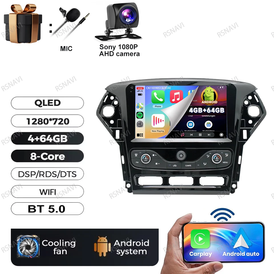 Autoradio Android 15 Voor Ford Mondeo MK4 2007-2014 DVD Viedo Speler BT 4G LTE GPS DSP Head Unit multimedia Stereo Navigatie