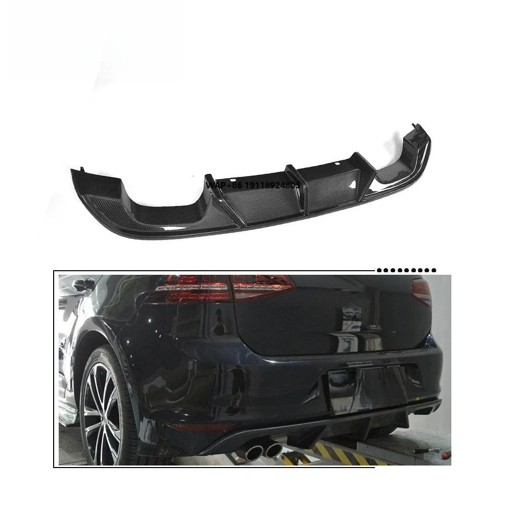

Golf7 GolfVII Carbon Fiber Rear Bumper Diffuser for-Volkswagen VW Golf 7 MK7 R / R Line 2014UP