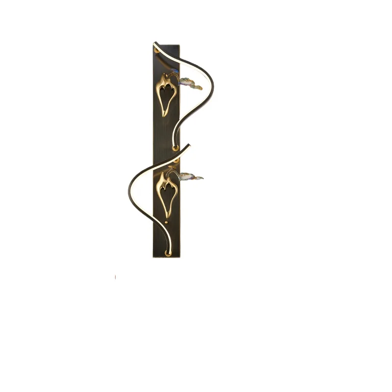 

All-copper new Chinese wall lamp enamel color living room background wall personalized creative bedroom bedside lamp