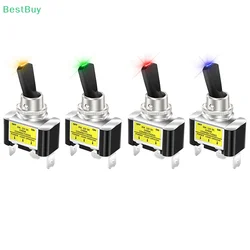 1PCS 30A 12V LED Toggle Switch Lighted Toggle Rocker Switch SPST ON Off 2 Position 3Pin For Automotive Car Aircraft