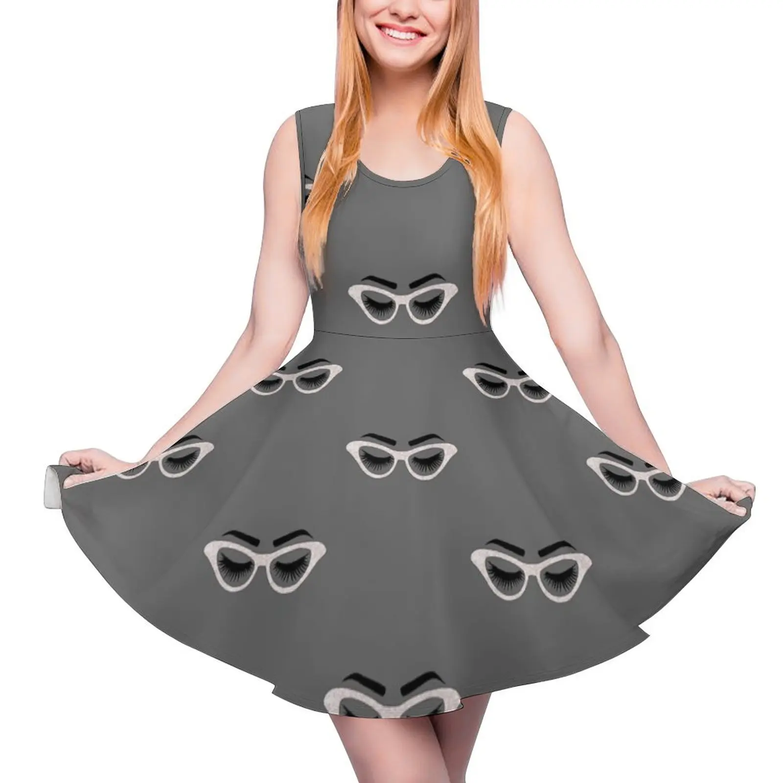 

Lashes and Glasses Sleeveless Dress beach outfits for women Womens dresses dress summer