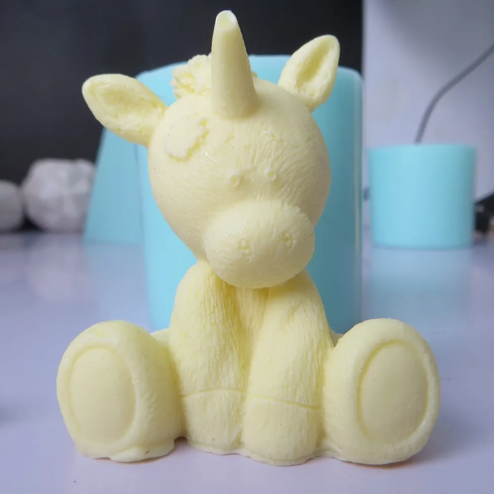 PRZY Mol Mold Silicone Fondant Mould Cute 3d Unicorn Chocolate Mousse Cake Molds Candle Aroma Stone Resin Clay Eco-friendly