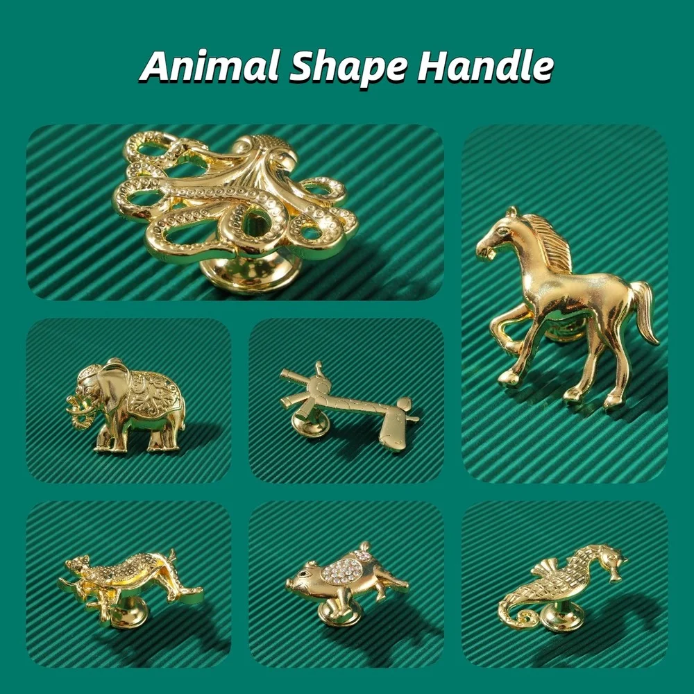 Animal Shape Zinc Alloy Handles Furniture Kitchen Handle Drawer knobs Door Knob for Cabinet and Cupboard Dresser Drawer Knobs