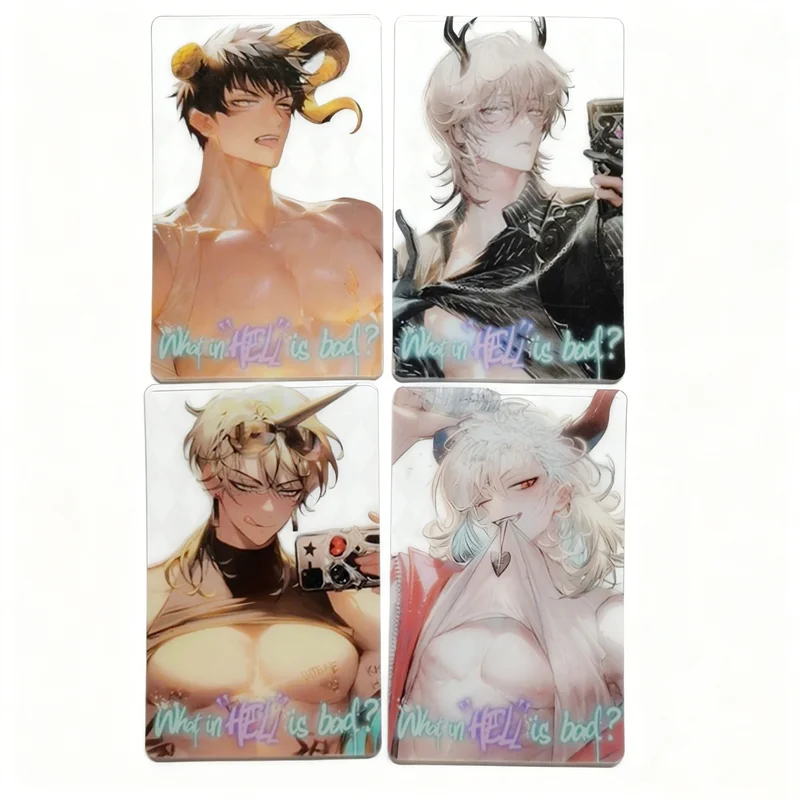 What In Hell Is Bad Satan Mammon Leviathan Beelzebub 코스프레 카드 투명 아크릴 피규어 카드 4개/세트 액세서리 소품