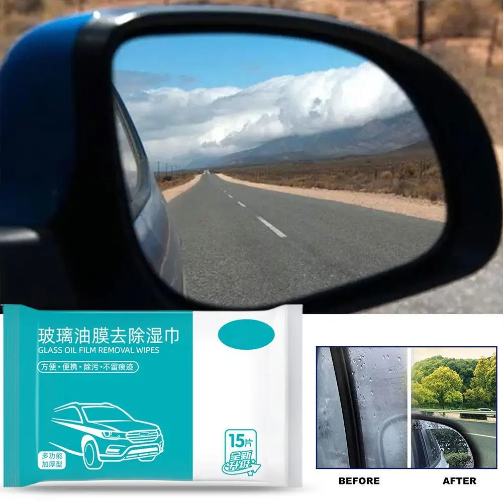 Car Oil Stain Cleaner Glass Oil Film Removing Wet Towel Front Windshield Cleaning Vehile Window Powerful Decontamination