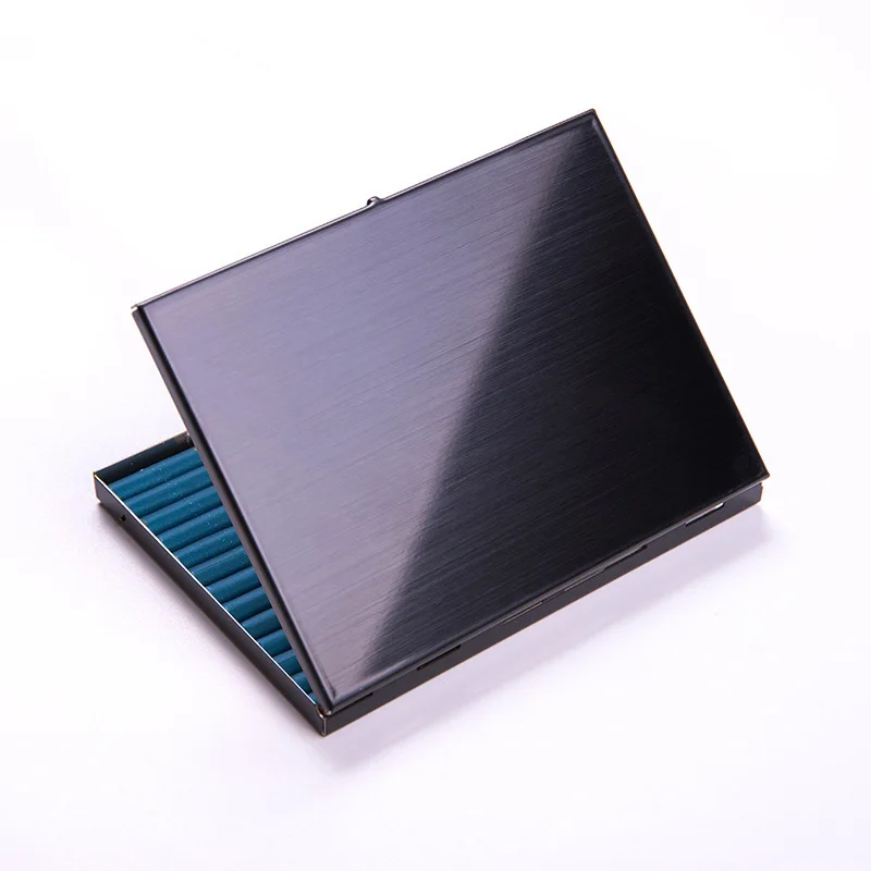 Расширенный из нержавеющей стали, стильный тонкий портсигар с откидной крышкой, упаковка из 13 портативных мужских металлических портсигар, аксессуары для курения