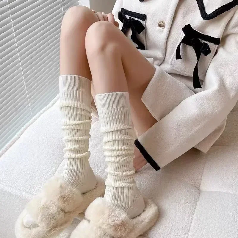 1/2pairs Woollen Stockings for Women Cashmere Warm Over Knee-High Boot Calf Socks Casual Thigh Long Socks Tube Girl Legging