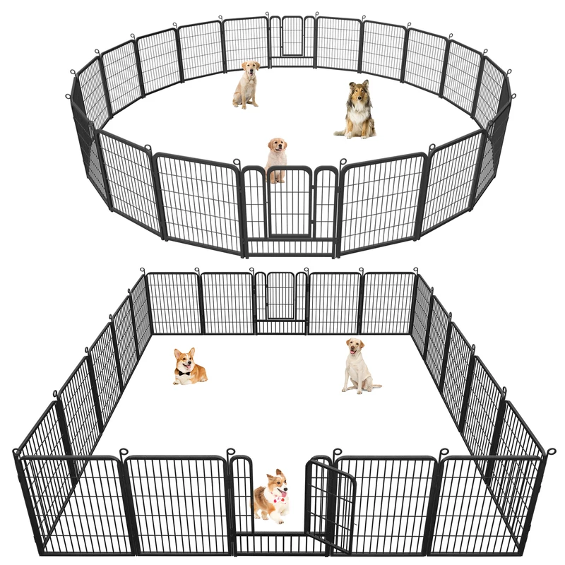 

Dog Fence Outdoor Heavy Duty Dog Playpen Exercise Pen With Doors 32 Inch 20 Panels Pet Puppy Playpen for Camping Yard
