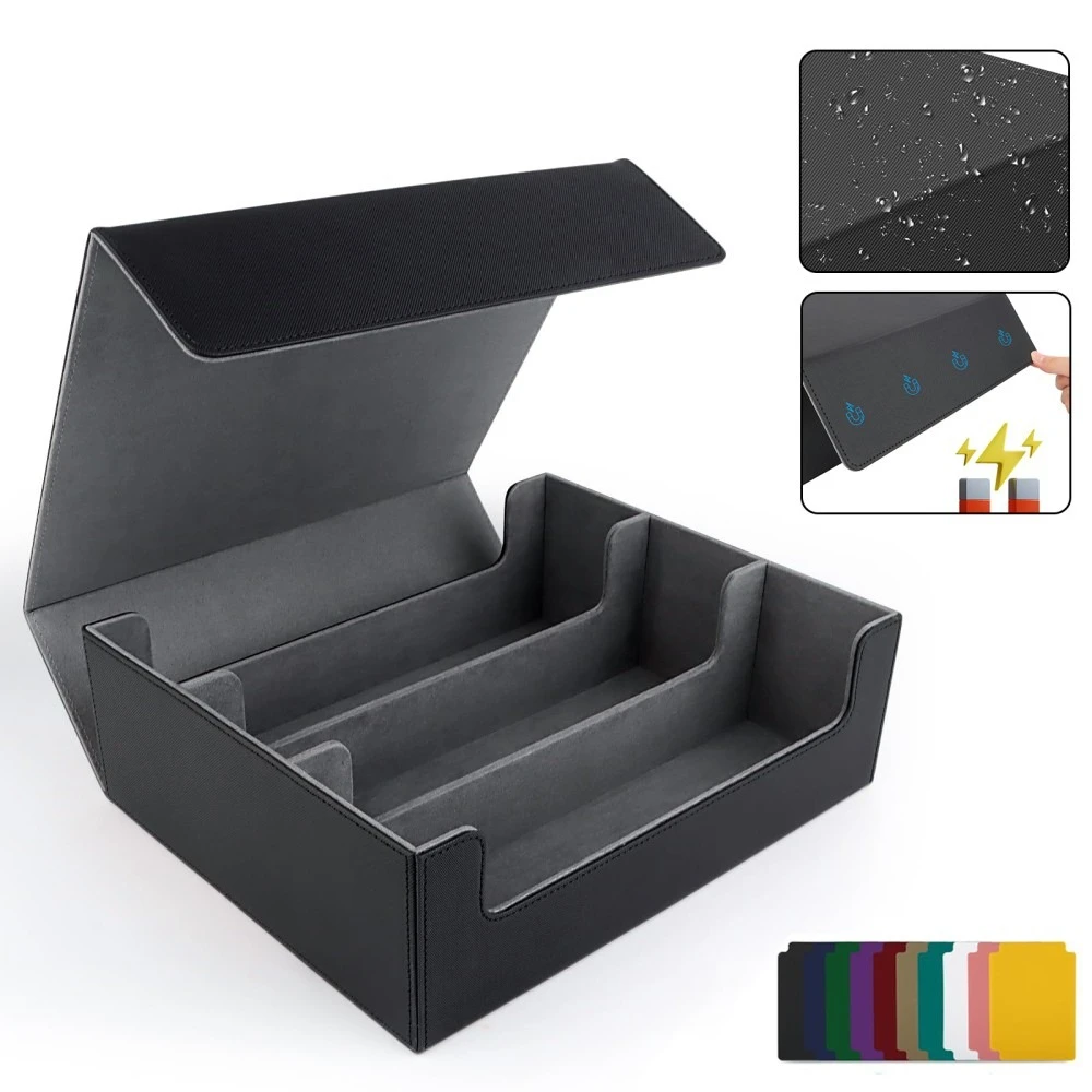 Boîte de rangement pour 1800 cartes à collectionner, en cuir PU, étui pour jeu de cartes Commander, fermeture magnétique, porte-cartes, compatible avec les cartes de jeu Magic