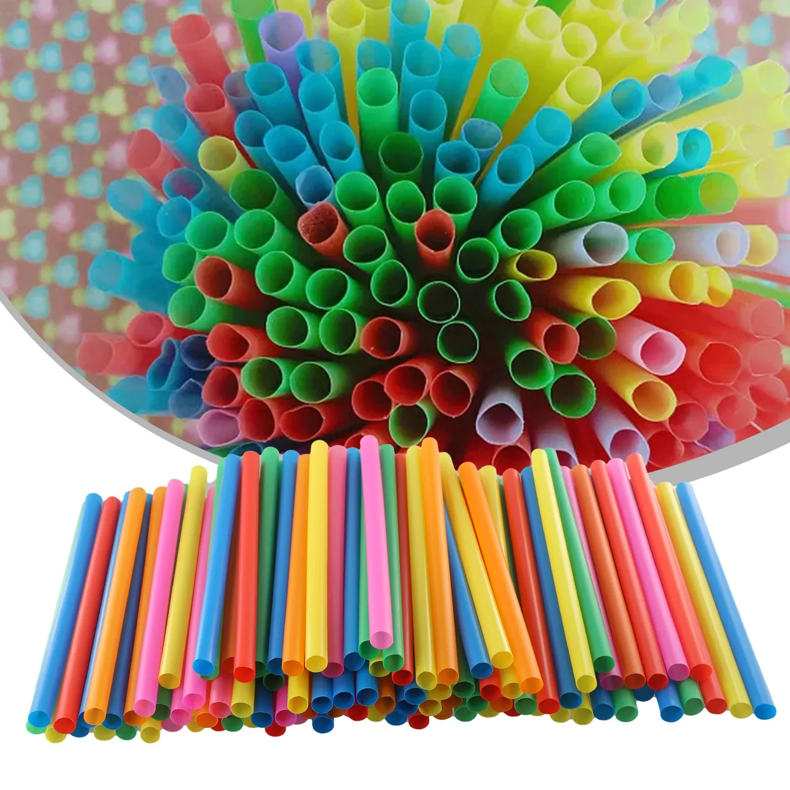 Milkshake Straws Straws Colorful 100Pcs Boba Straws Drinking Smoothie Extra Wide Flat End High Quality Material