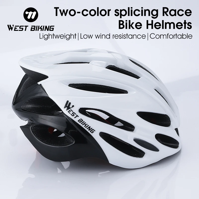 

WEST BIKING Lightweight Cycling Helmet Two-color Splicing MTB Road Bike Helmet Hollow Breathable Men Women Cycling Safety Cap