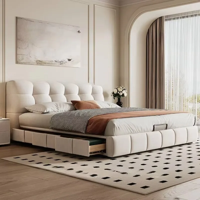 

Modern Wooden Double Bed Bedroom Elegant Pretty Luxury Home Full Size Bed Frames Queen Twin Camas De Dormitorio Furniture Home