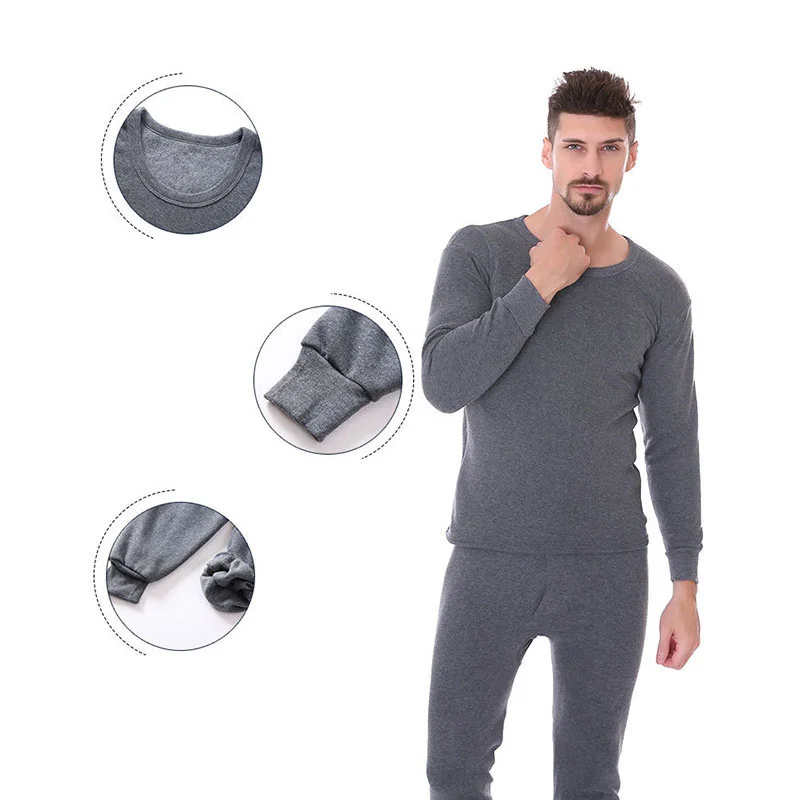 Close Fitting Warm Clothes For Outdoor Camping Winter Long Johns Men Thermal Underwear Sets Thin Fleece Solid Color Keep