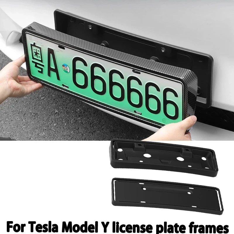 Suitable for Tesla Model Y license plate frames, domestic license plate frames, ABS new energy traffic regulations, green plate
