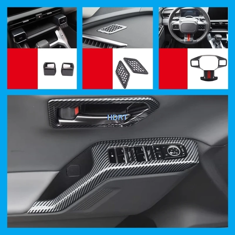 

For Toyota RAV4 Wildlander XA60 2026 + Car Style Gear Shift Knob Window Control Panel Rear Air Vent Outlet Carbon Fibre Interior