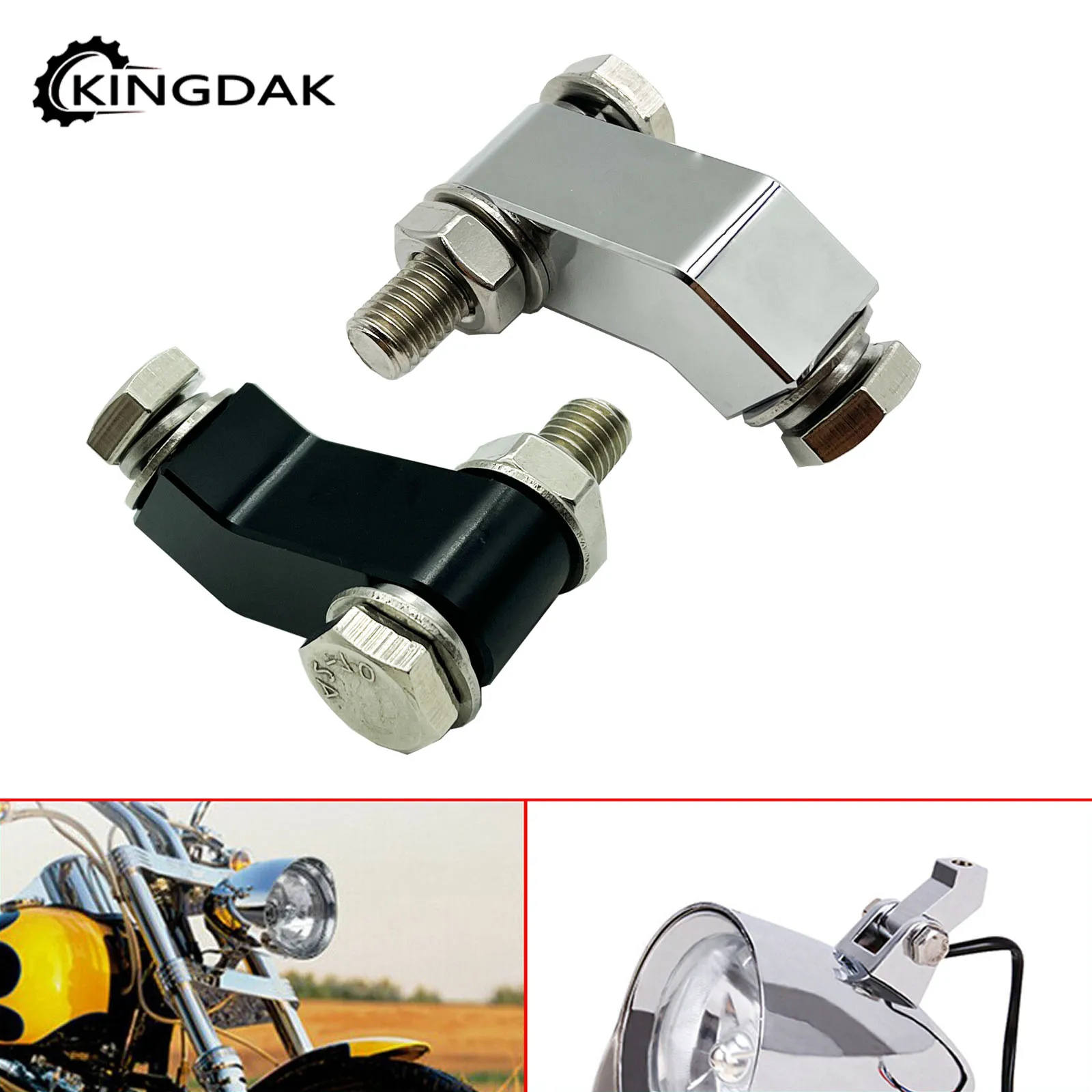 Motorcycle CNC Headlight Mount Block Bracket Headlamp Mounting w/3/4