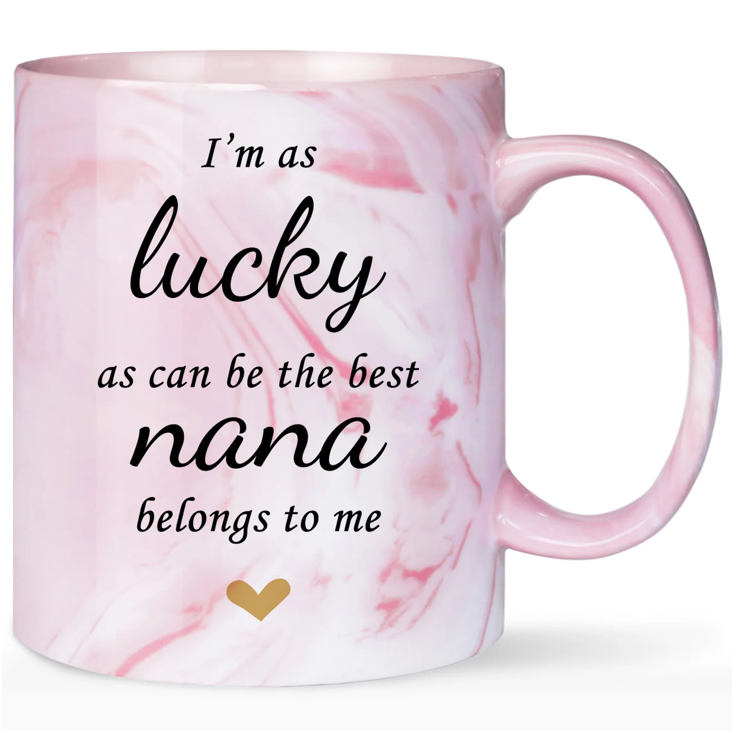 1pc,Nana Coffee Mug, Nana Ceramic Mugs Gifts for Grandma Nana,The Best Nana Belong To Me Coffee Ceramic Mug,11oz (Pink Marble)