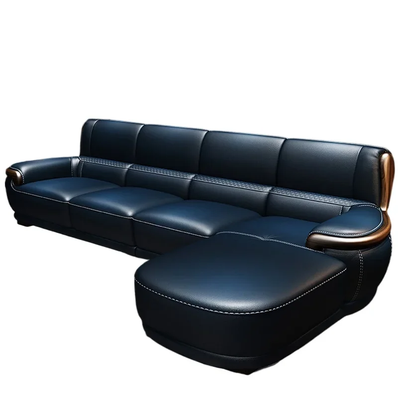 Durable leather sofa, sunrise time than sofa design living room furniture