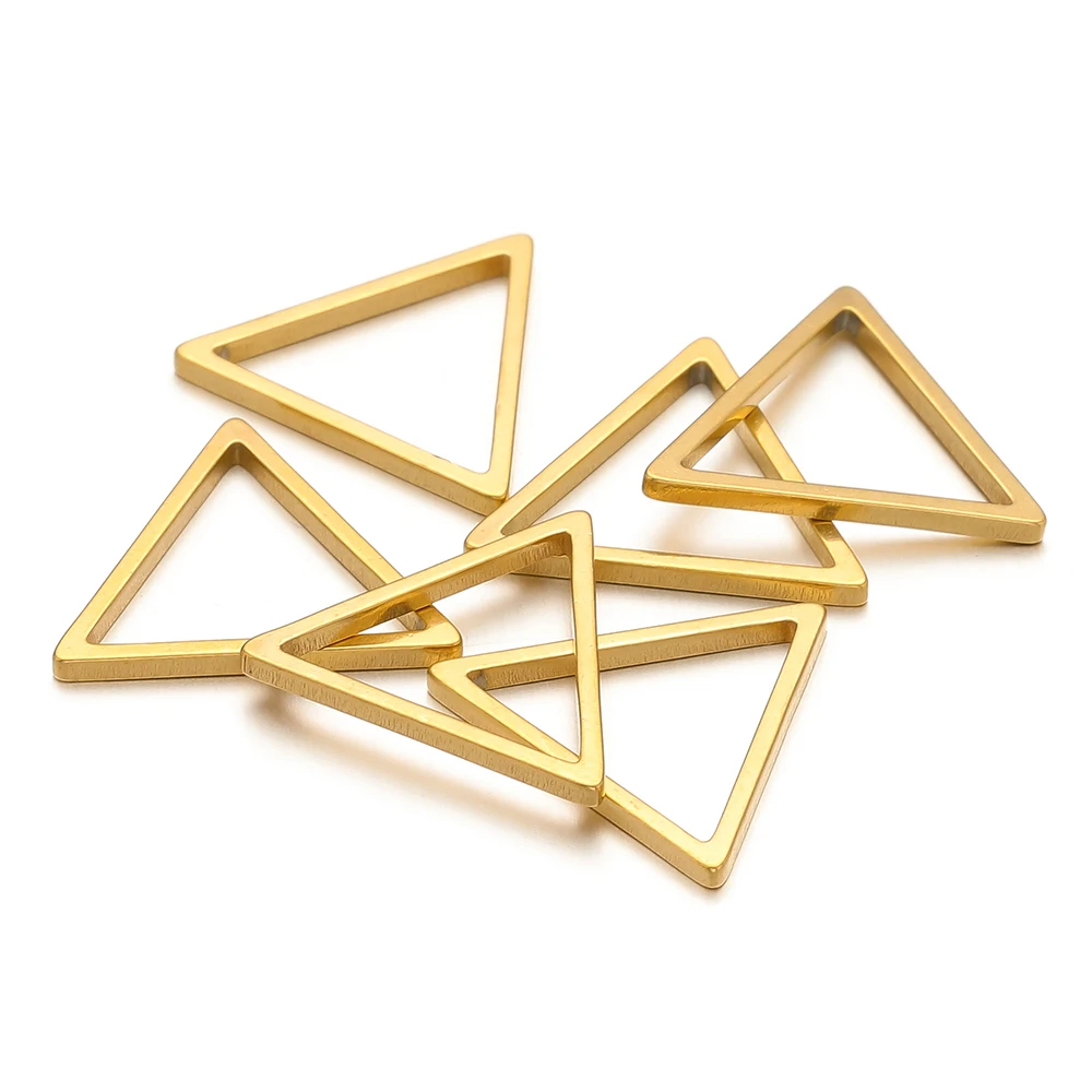 20pcs Stainless Steel Triangle Charms Pendants Connectors for Diy Jewelry Earrings Necklace Bracelet Making Handmade Accessories