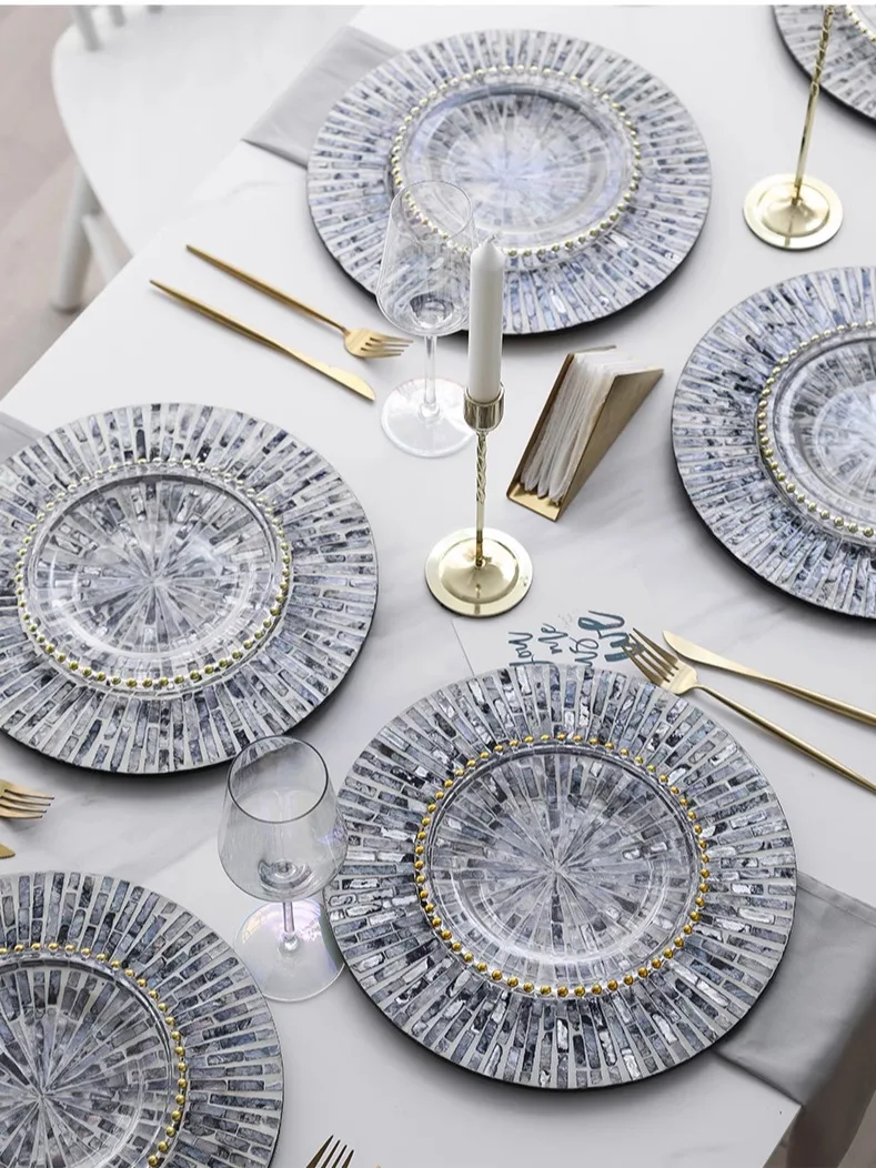 American Heat Resistant Placemat Creative Shell Table Mat French Luxury European Dining Mat Round Tray