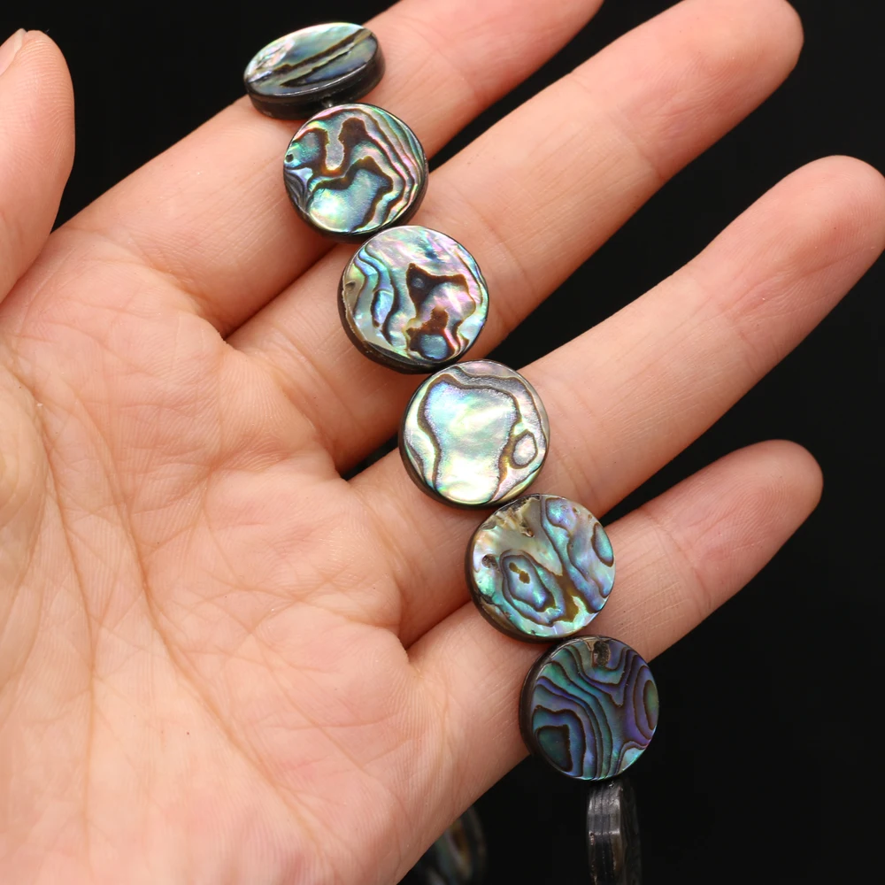 Natural Abalone Shell Straight-Hole Round-Shaped Beads 16/6mm  Jewelry Making DIY Necklaces Earrings Bracelets Accessories