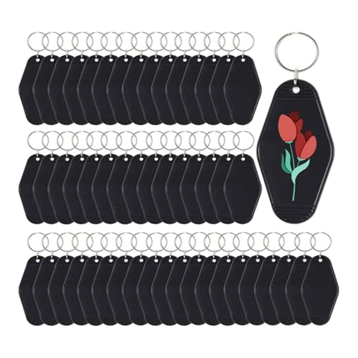 

50pcs Blank Motel Keychain Bulk with Key Rings,Hotel Keychains Key Tag for Vinyl DIY Crafts Keychain and Luggage Tag A