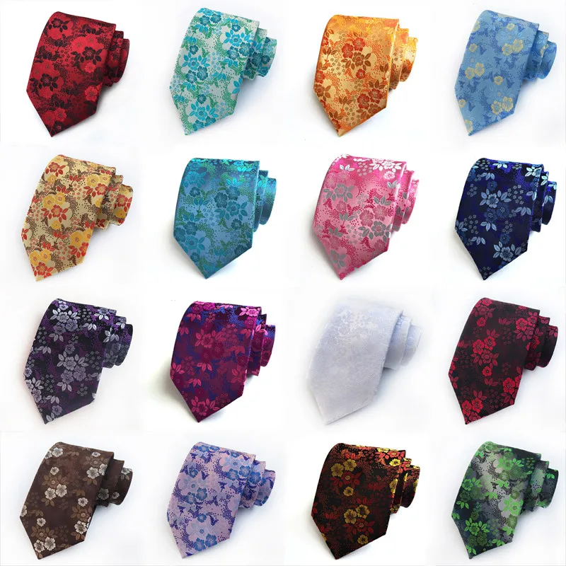 

8cm Men's Tie Classic Floral Flower Necktie Business Designers Gravatas Cravat Wedding Groomsman Neck Tie Gifts for Men