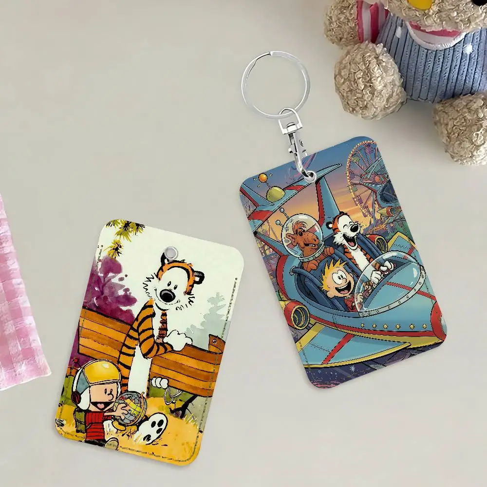 

Картхолдер C-Calvin and H-Hobbes, подходит для студенческих проездных, проездных на метро, банковских карт, карт для спортзалов и брелоков, предотвращающий потерю.